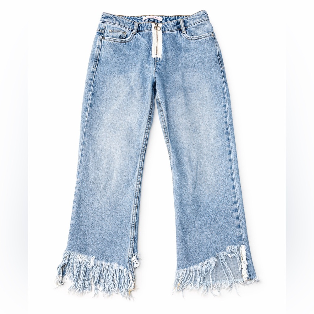 ZARA jeans frayed 4 Frayed Hem Blue Jeans trafaluc denimwear